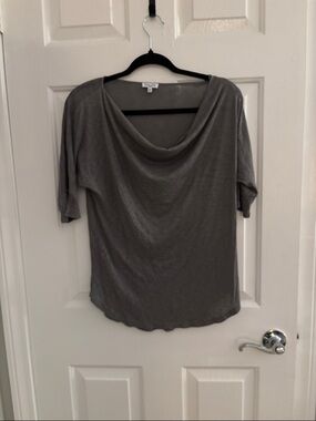 Splendid Gray Draped Cowl-Neck Tunic